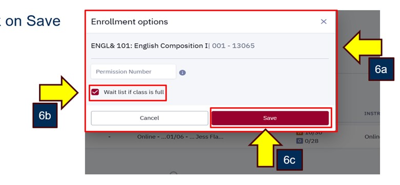 arrows pointing to enrollment options