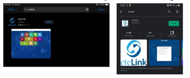 ctclink in the App Store and Google Play Store