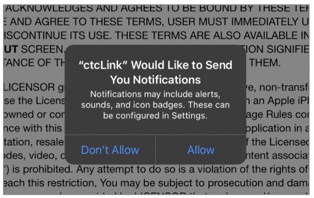 notification alert message