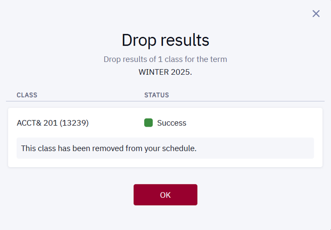 drop result