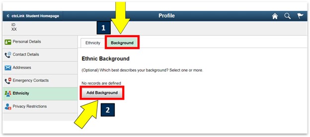 an arrow pointing to background