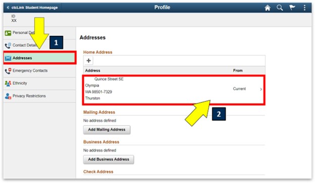 an arrow pointing to addresses