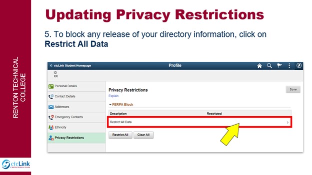 a red box around restrict all data