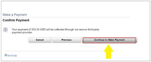 an arrow pointing to continue to make payment