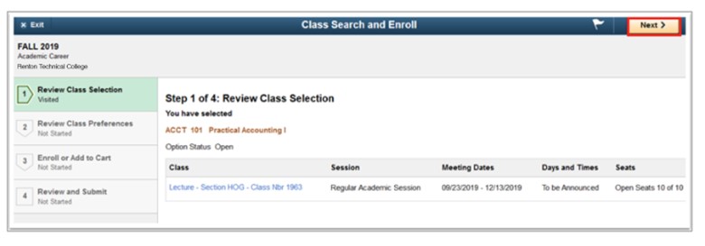 class search and enroll