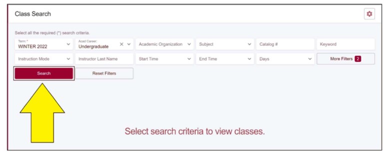 an arrow pointing to the search button