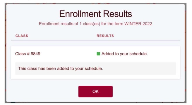 enrollment results