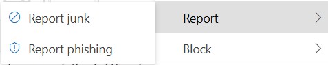 Report Junk or Phishing